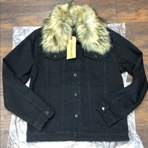 Men’s jean jacket with fur